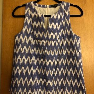 Blue ikat print tank top